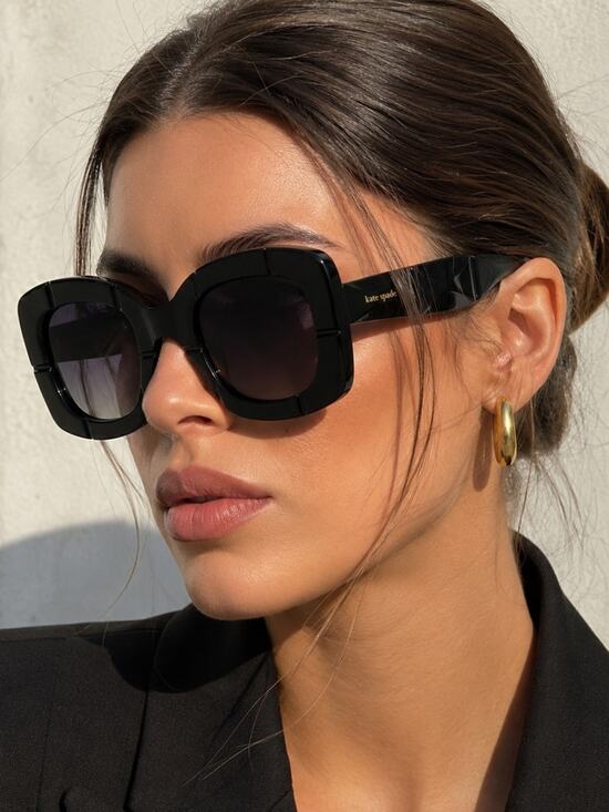 New Kate Spade JOSEY/G/S 8079O Black Oversized Square Sunglasses Authentic